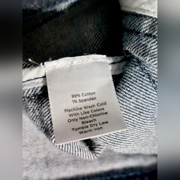 Talbots Denim Jacket w/ French Cuff Sleeves. Dark Blue Denim. Size 10 - Picture 8 of 10